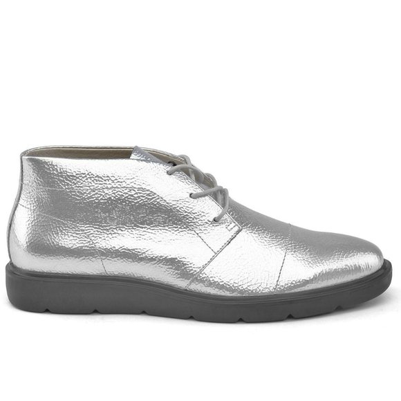 Silver Ankle Boots Lace Up United Nude FLX DSRT - Picture 4 of 12